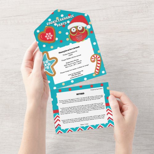 Owl gingerbread cookie candy cane in snow recipe all in one invitation