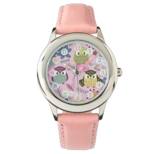 Owl Girl Pink Watch
