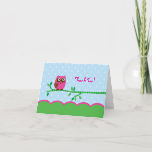 Owl Girl Thank You Card