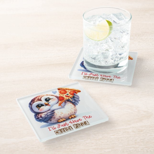 Owl Glass Coaster (Angled)