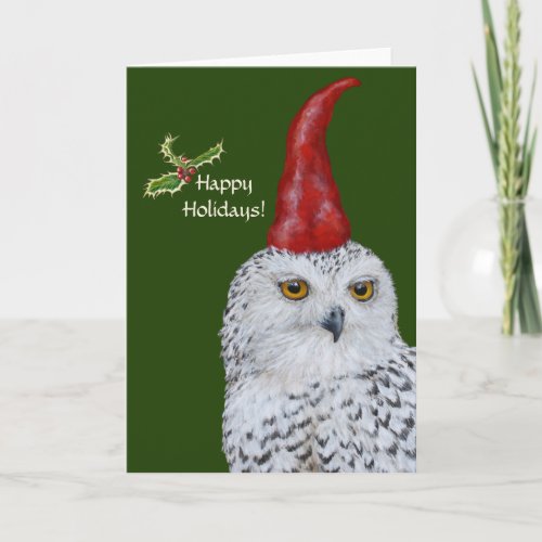Owl Gnome Folded holiday Card
