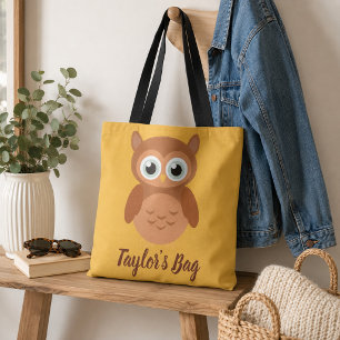 Owl Golden Tote Bag