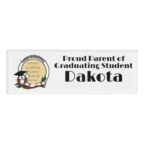 Owl Grad Photo Frame Graduation  Name Tag