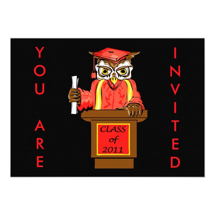 Owl Graduation Class of 2011 Invitation