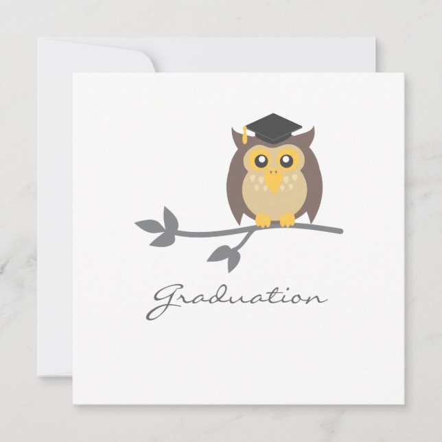 Owl Graduation Invitation Announcement (Front)