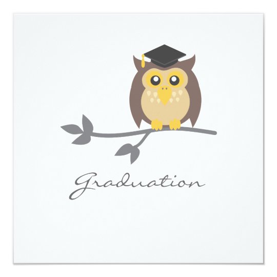 Owl Graduation Invitation Announcement