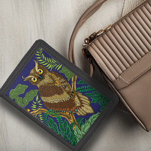 Owl Green Forest Leaves Tri-fold Wallet