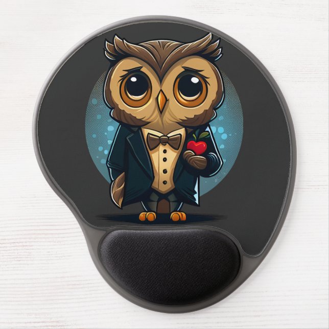 Owl Groom in Love: Perfect Valentine's Day Gift Gel Mouse Pad (Front)
