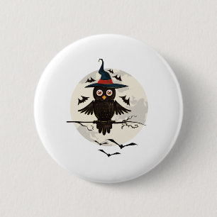 Owl Halloween Button