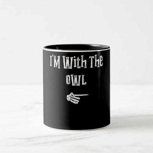 Owl Halloween Costume Funny Couples Matching Two_Tone Coffee Mug