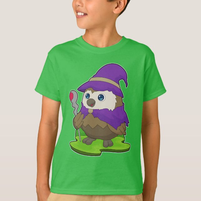 Owl Halloween Witch T-Shirt (Front)
