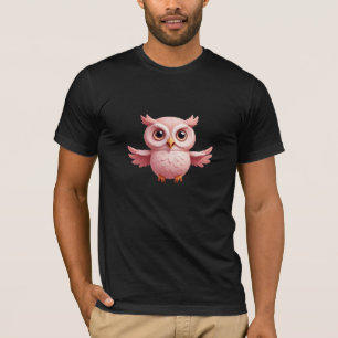 Owl Happy Playful Fun Jumping In The Air Forest T-Shirt