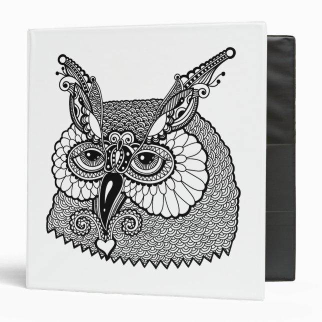 Owl Head Zendoodle Binder (Front/Inside)