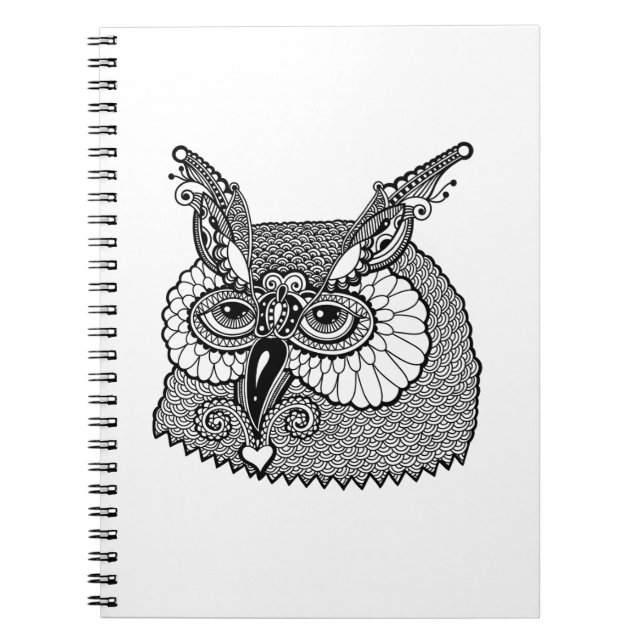 Owl Head Zendoodle Notebook (Front)
