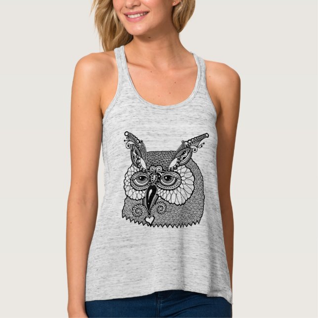 Owl Head Zendoodle Tank Top (Front)