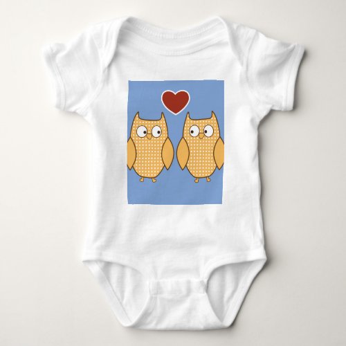 Owl heart love baby bodysuit