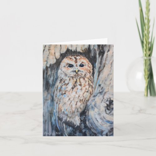 Owl Hideout Original Art All Occasion Card