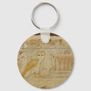 Owl Hieroglyph Detail, Hatshepsut Temple, Egypt Keychain