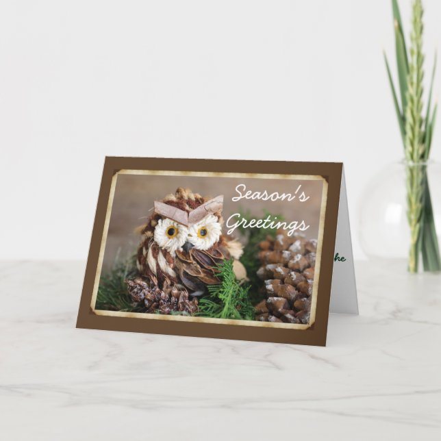 Owl Holiday greeting cards with envelope included (Front)