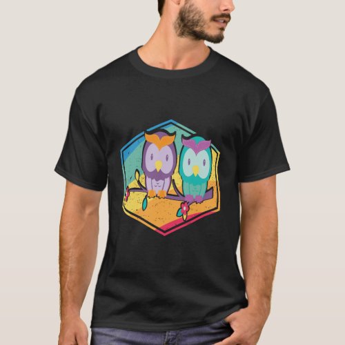 Owl Hoodie Retro Style T_Shirt