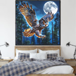 Owl hunting canvas print
