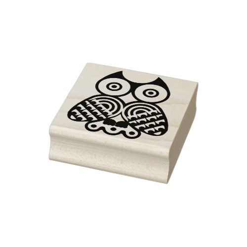 Owl illustration art stamp