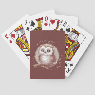 Owl Illustration Cute Whimsical Cottagecore Poker Cards