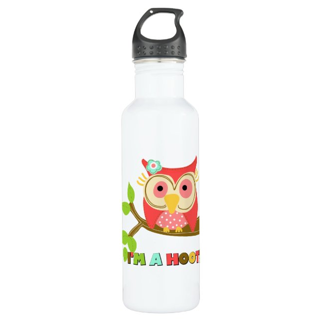 Owl I'm a Hoot Stainless Steel Water Bottle (Front)