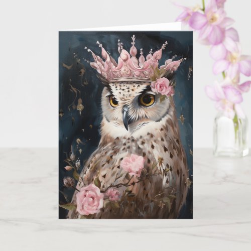 Owl in a Crown all occasions Card