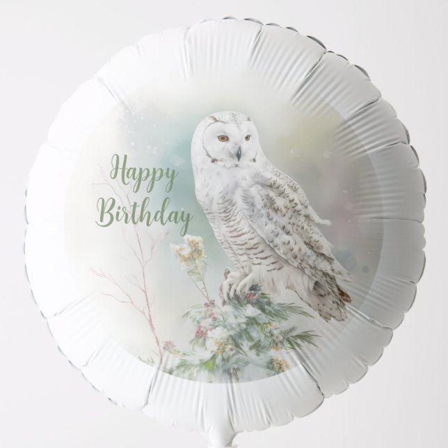 Owl in a snowy Landscape -  Birthday Party - Balloon (Front)