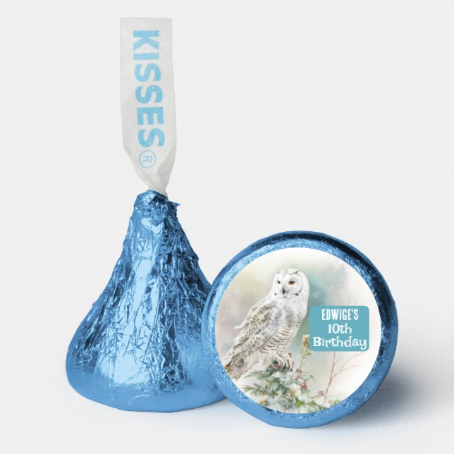 Owl in a snowy Landscape -  Birthday Party - Hershey®'s Kisses® (Front)