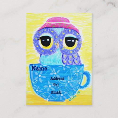 Owl In A Teacup Business Card Templates