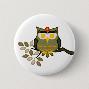 Owl in a tree Button