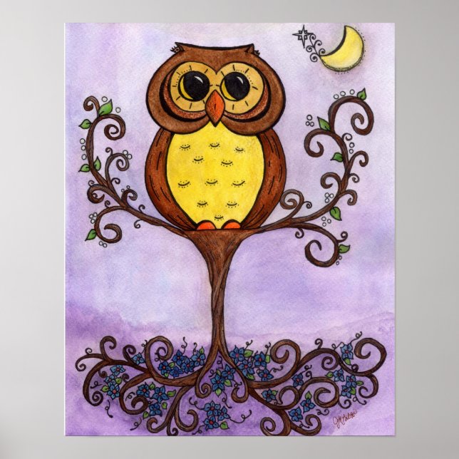 Owl in a Tree Poster (Front)