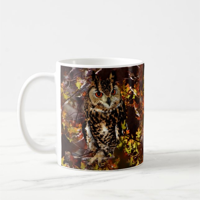 Owl in Autumn Coffee Mug (Left)
