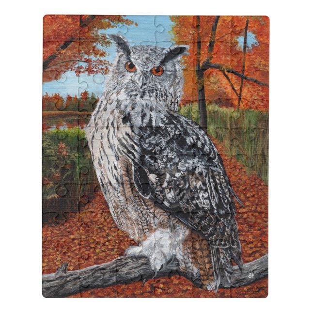 Owl in Autumn forest fine art Jigsaw Puzzle (Puzzle Vertical)