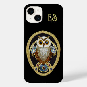 Owl in Beads and Gold Effect - Art Deco custom Case-Mate iPhone 14 Case