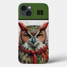 owl in christmas outfit