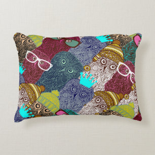 Owl in crown accent pillow