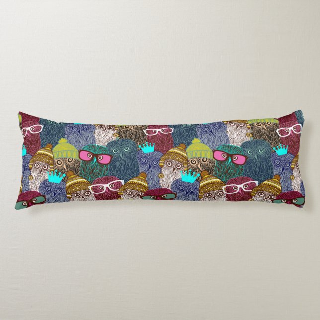 Owl in crown body pillow (Front)
