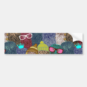 Owl in crown bumper sticker