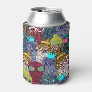 Owl in crown can cooler
