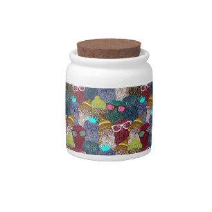 Owl in crown candy jar