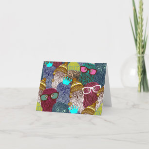 Owl in crown card