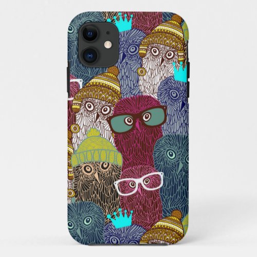 Owl in crown iPhone 11 case