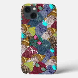 Owl in crown iPhone 13 case