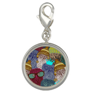 Owl in crown charm