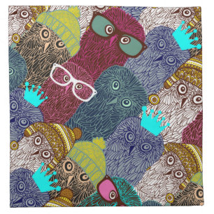 Owl in crown cloth napkin