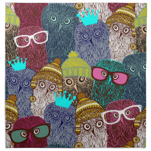 Owl in crown cloth napkin