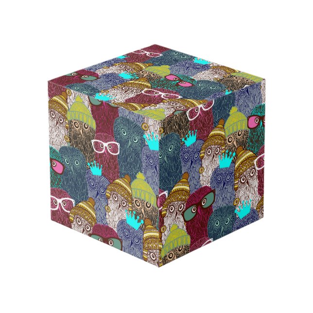 Owl in crown cube (Front Angled)